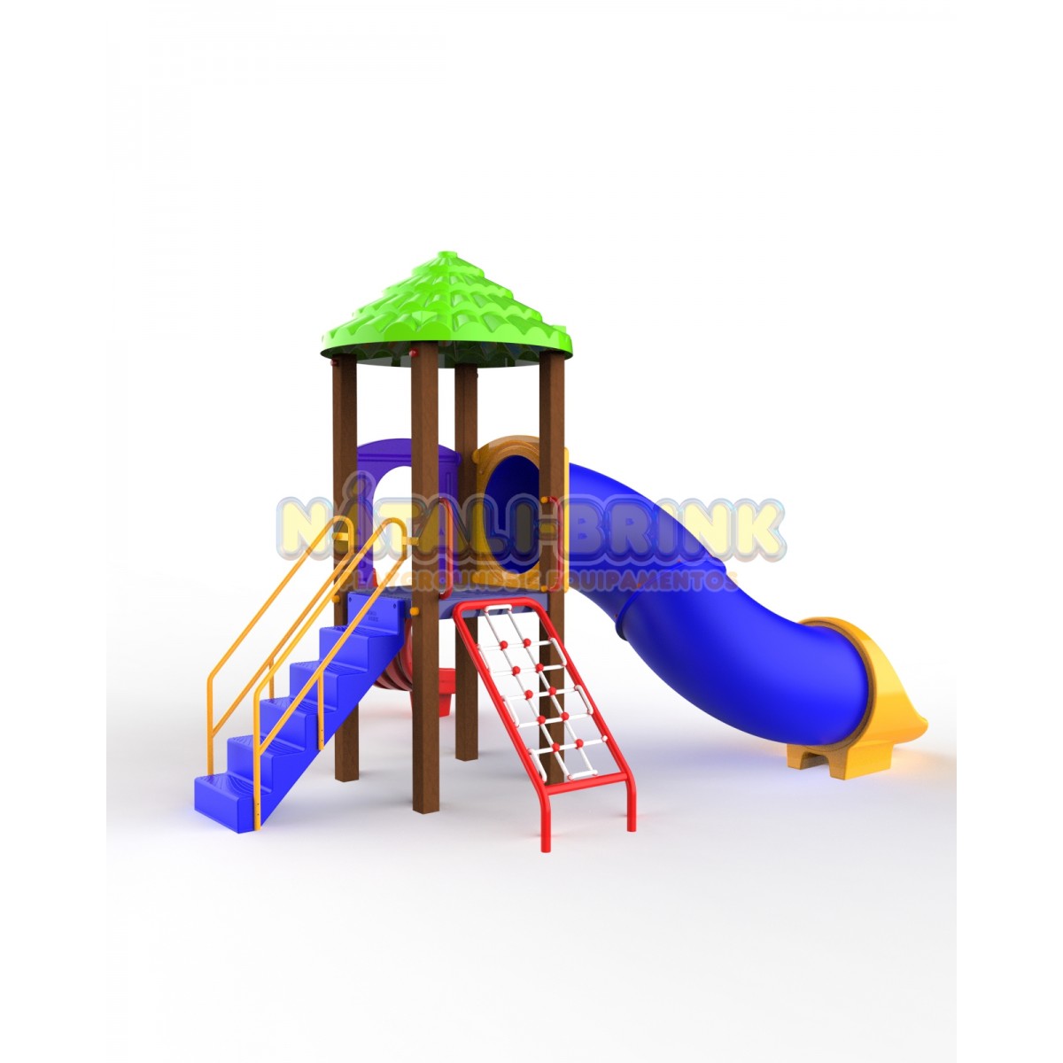 PLAYGROUND MADEIRA PLÁSTICA 1 TORRE + TOBOGÃ