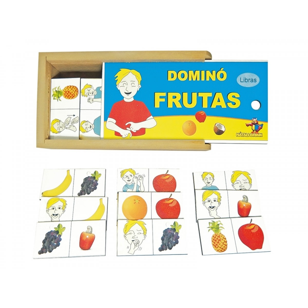 Jogo Educativo Pedagógico Infantil Dominó de Frutas 28 Peças