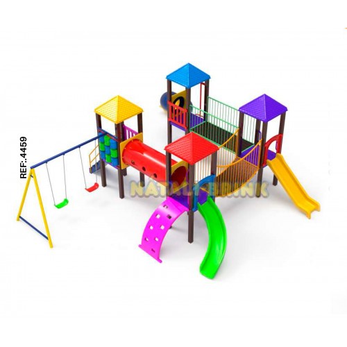 PLAYGROUND 4 TORRES MADEIRA PLÁSTICA
