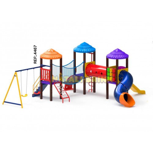 PLAYGROUND MADEIRA PLÁSTICA 3 TORRES 