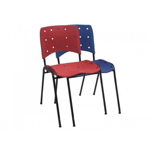 Cadeira Fixa Secretaria Assento E Encosto Em Polipropileno Colorido 