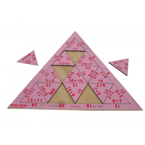 Quebra - Cabeça Triangular Adição c/ 17 peças
