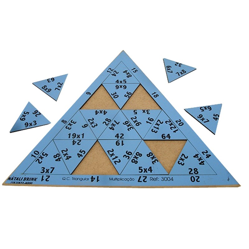 Quebra - Cabeça Triangular Multiplicação c/ 17 peças